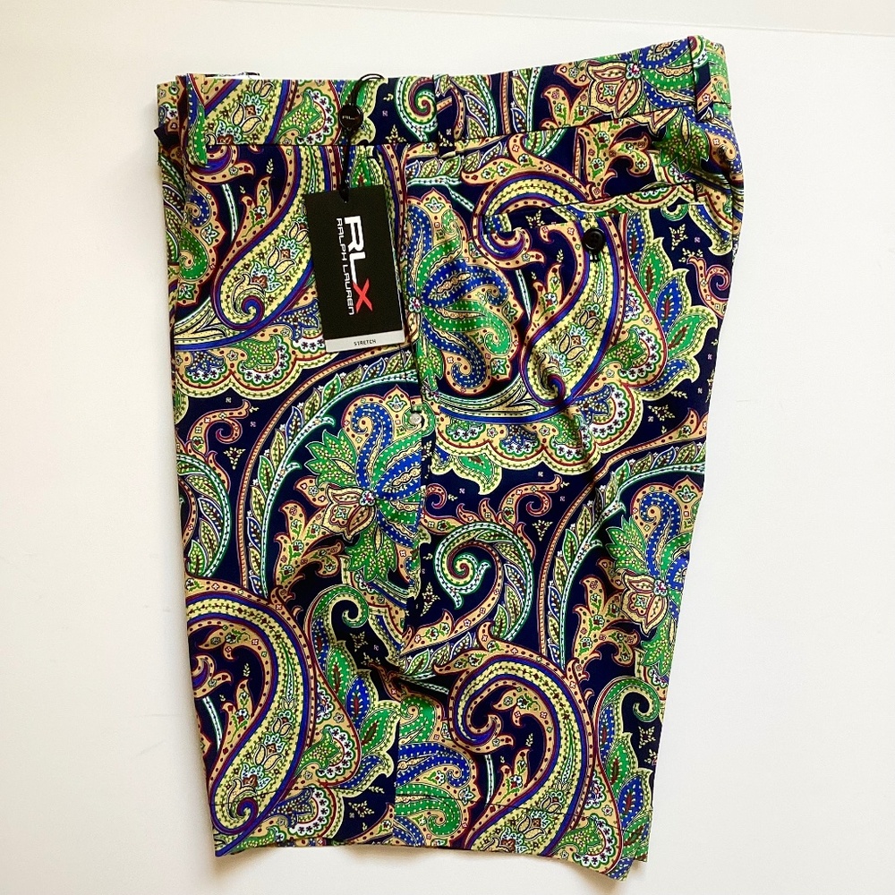 RLX Ralph Lauren Magnolia Lane Golf Shorts Paisley Blue Multi Men's NWT 42 $98